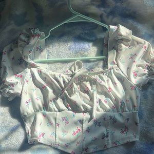 Floral corset crop top.